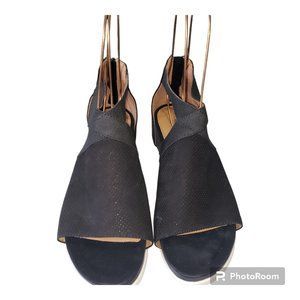 Sh164 Comfortiva Paisley Ladies Black Pillowtop Memory Foam Sandals 9.5